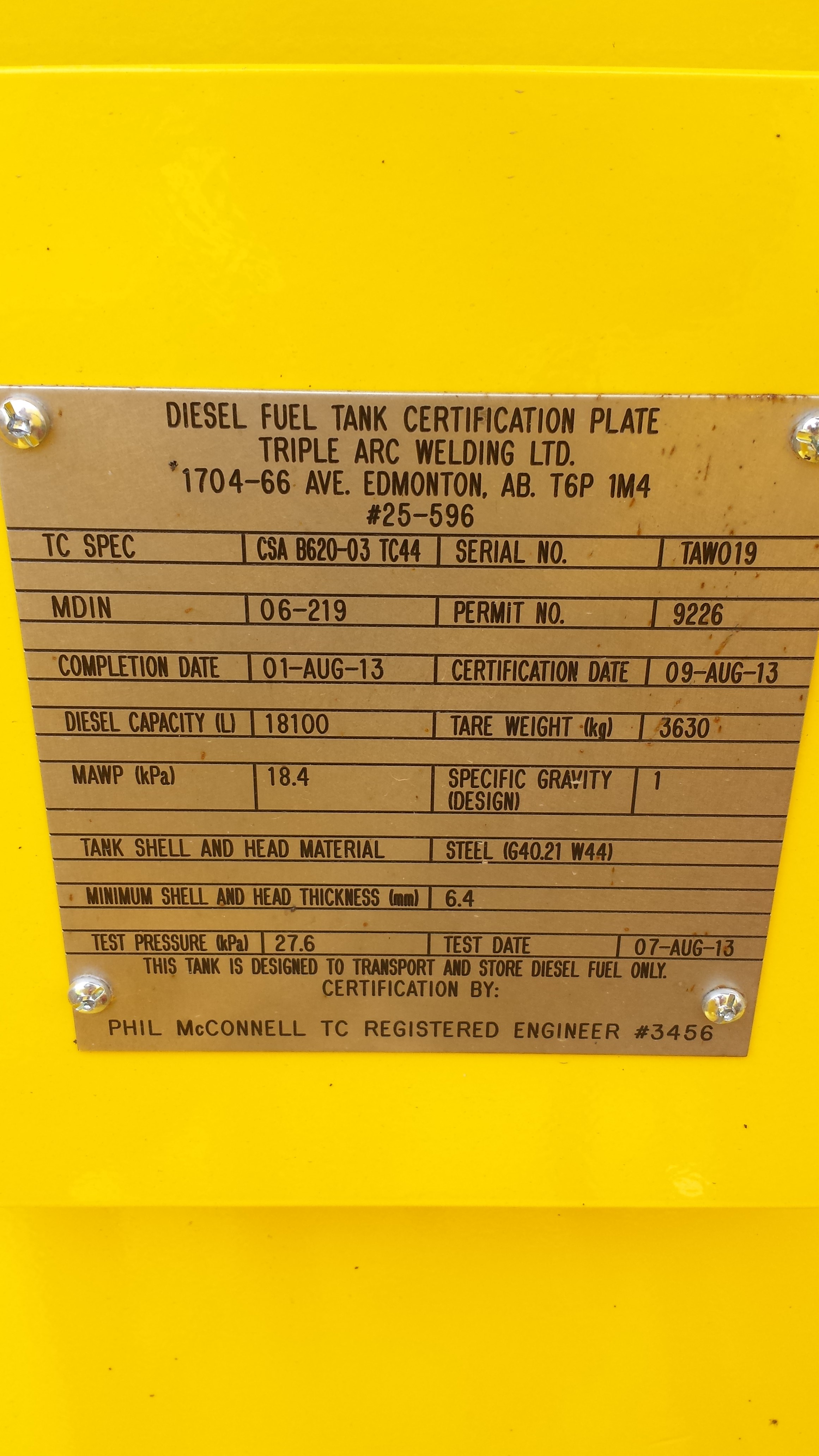 Metal ID Plate Image