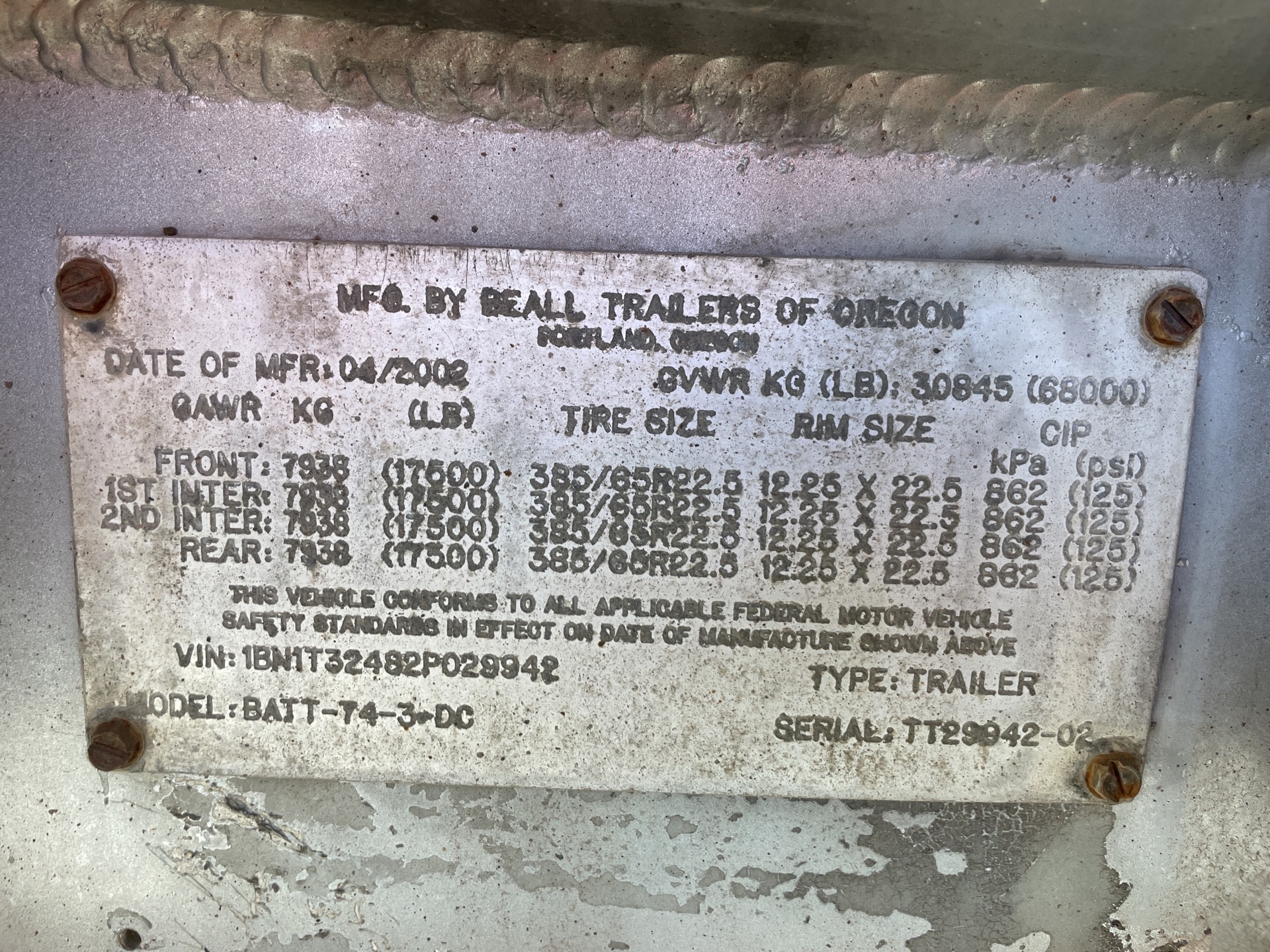 Metal ID Plate Image