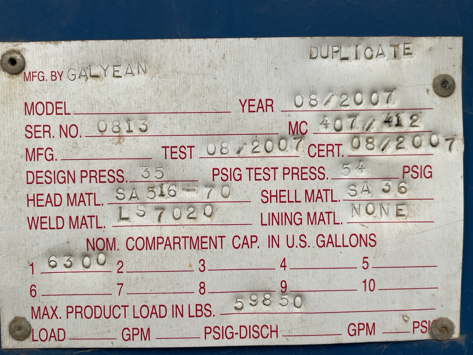 Metal ID Plate Image