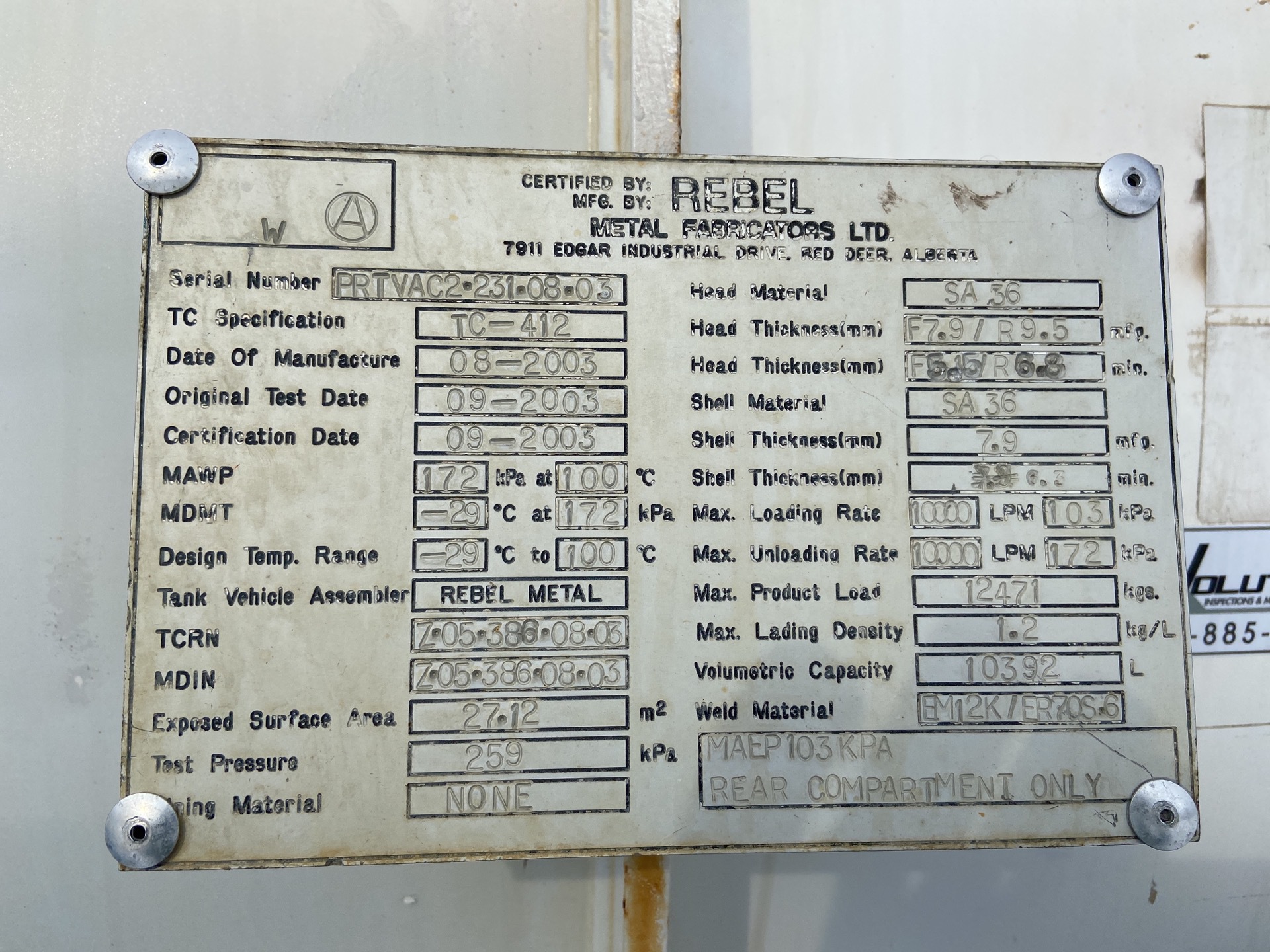 Metal ID Plate Image
