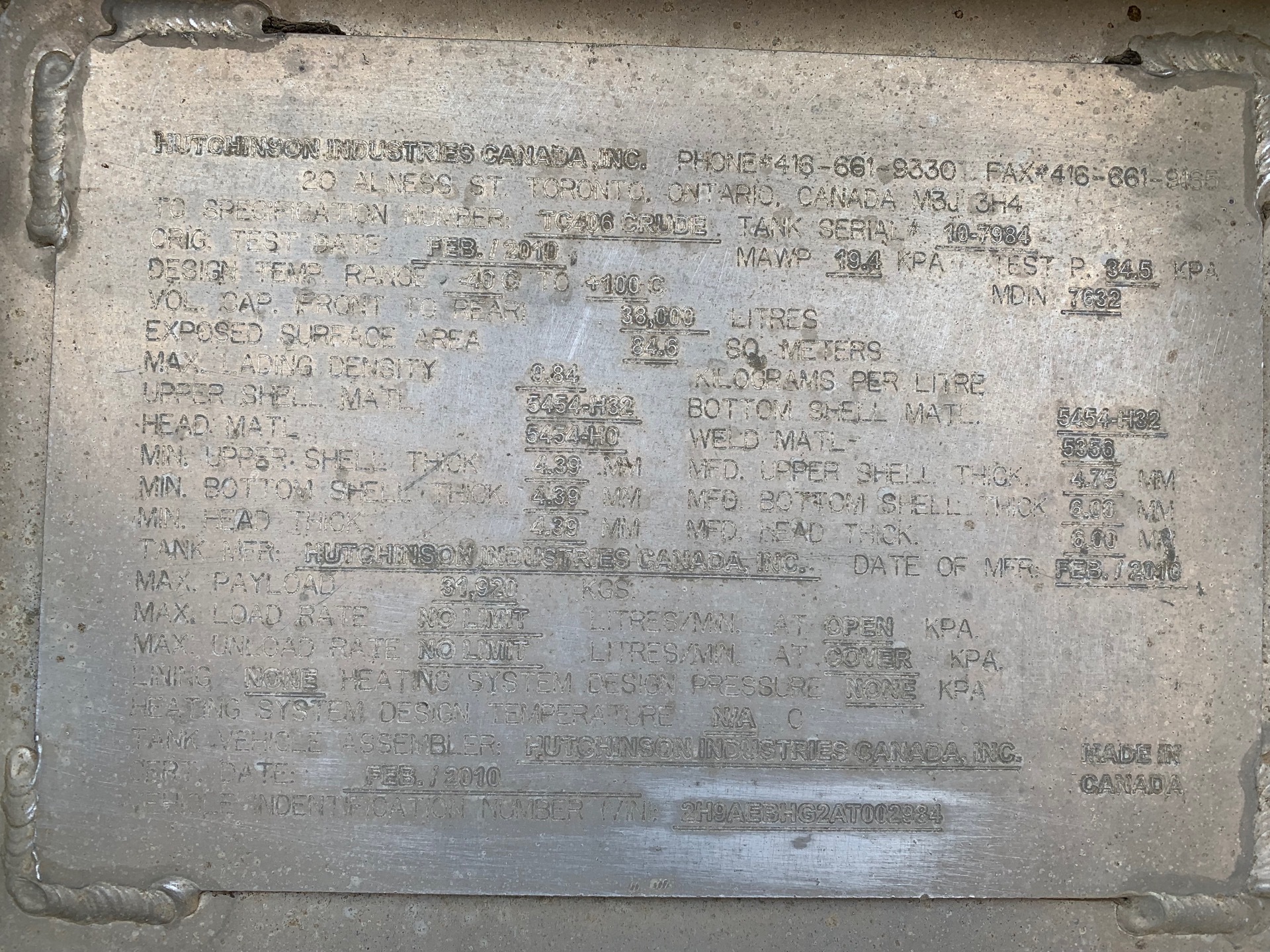 Metal ID Plate Image