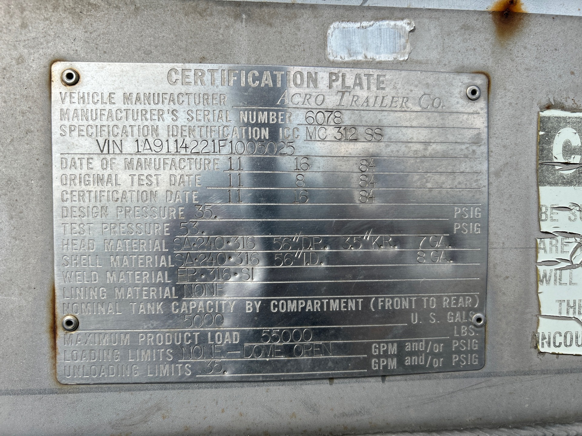 Metal ID Plate Image
