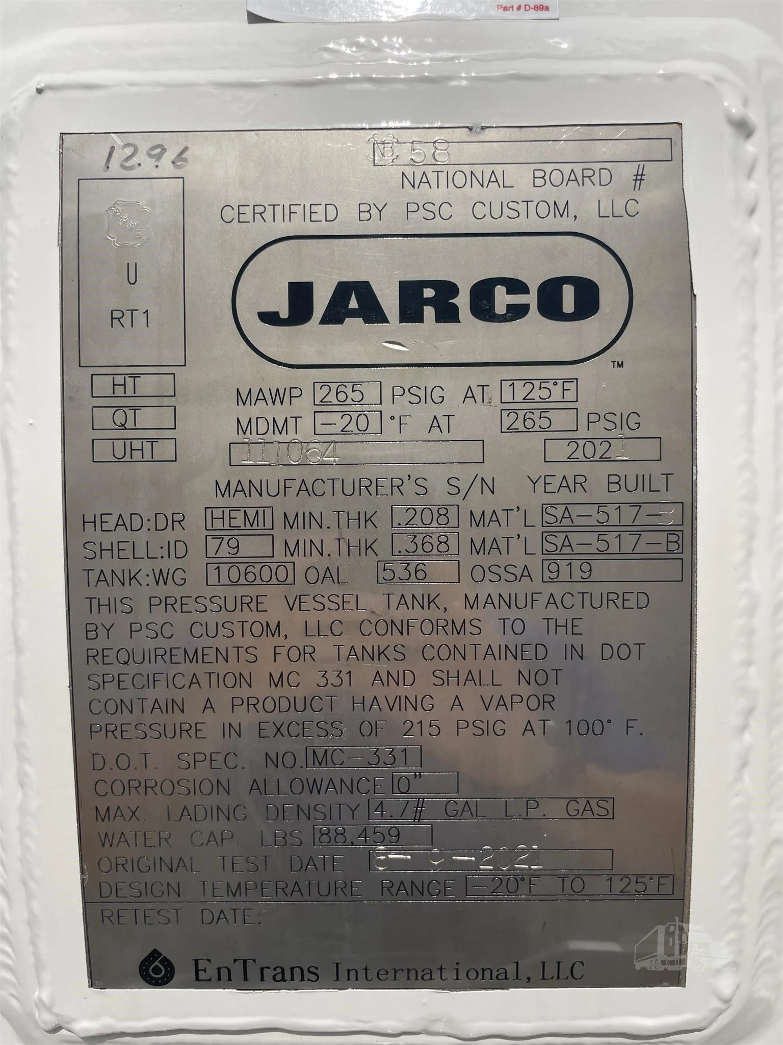Metal ID Plate Image