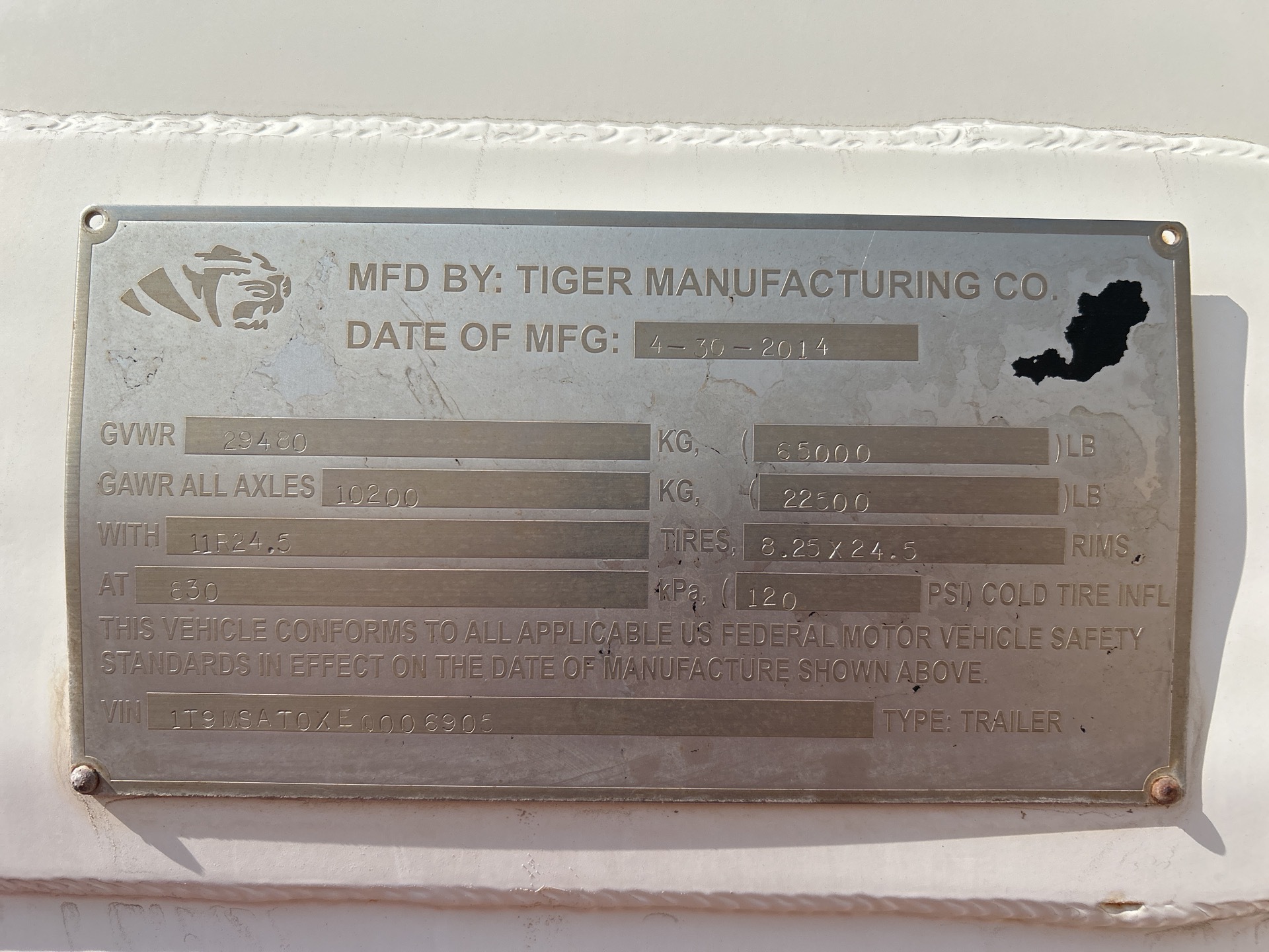 Metal ID Plate Image